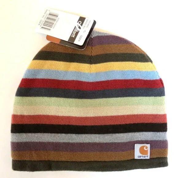Carhartt Beanie Fleece Lined Earthtone Stripes - Picture 8 of 8